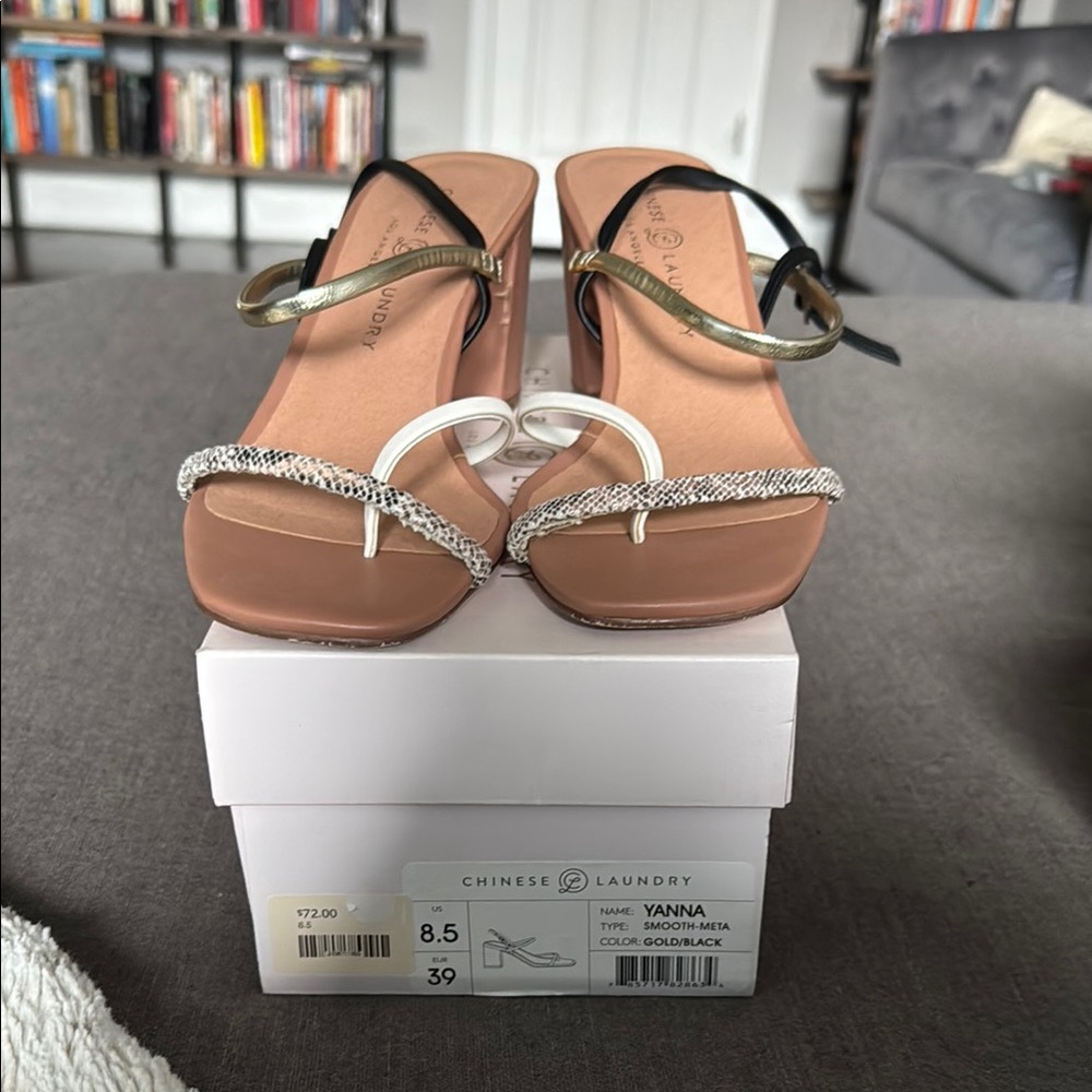 Chinese Laundry Gold and Black Heels